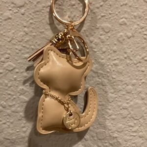 Boutique: Gold and Cream Cat Keychain
